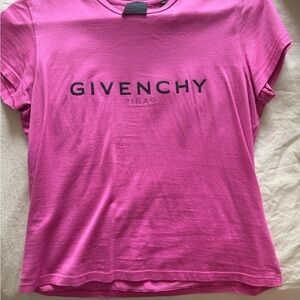 Givenchy Hot Pink Logo Tee - Women's Crewneck Short Sleeve
